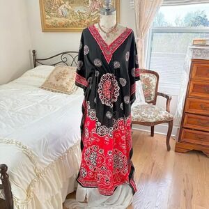 Boho caftan dress  90s bandana caftan dress nf free size